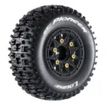SC-Pioneer Reifen soft auf Felge schwarz 12/14/17mm (2) LOUISE 1/10 Short-Course (tauschbare Radmitnehmer)