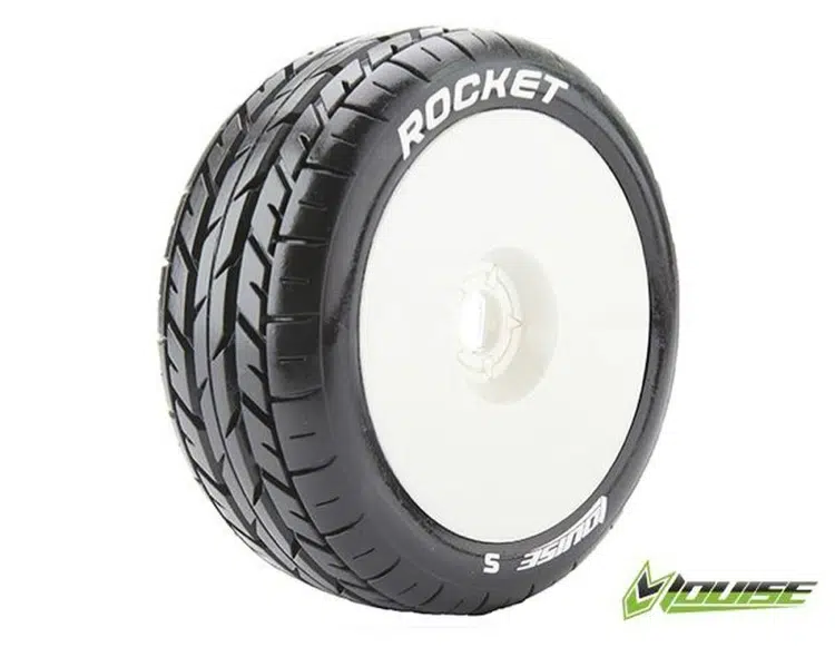 LOUT3190SW LOUISE 1/8 B-Rocket Reifen soft auf Felge weiß 17mm (2) – Bild 1