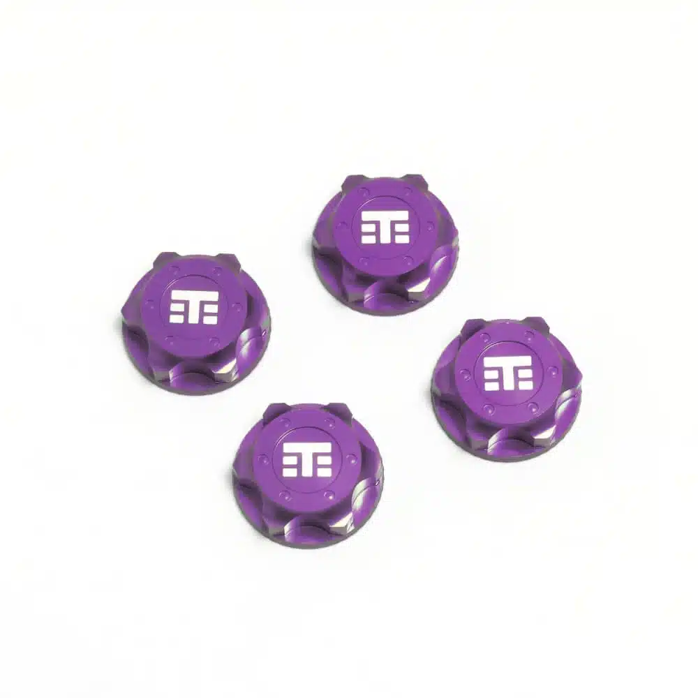 TKR5116BP TKR5116BP – Wheel Nuts (T Logo, 17mm, serrated, PURPLE ano, M12x1.0, 4pcs) – Bild 1
