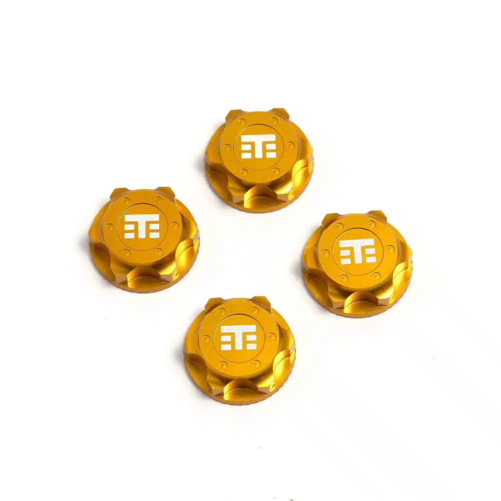TKR5116BY TKR5116BY – Wheel Nuts (T Logo, 17mm, serrated, YELLOW ano, M12x1.0, 4pcs) – Bild 1