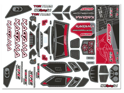 Team Corally - Body Decal Sheet - Kagama - Red - 1 pc