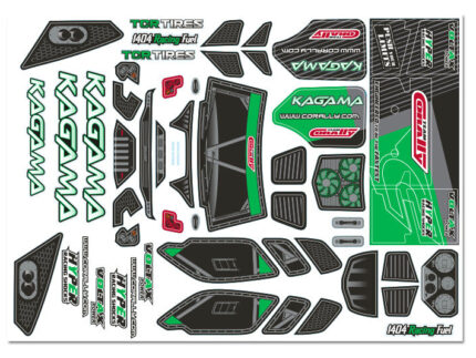 Team Corally - Body Decal Sheet - Kagama - Green- 1 pc