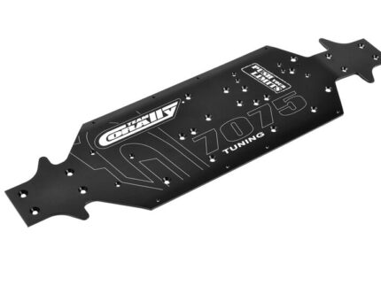 Team Corally - Chassis SWB - Swiss Made 7075 T6 - 3mm - Hard Anodised - Black - Made In Italy - Fits - Buggy - SWB Truck - 1pc