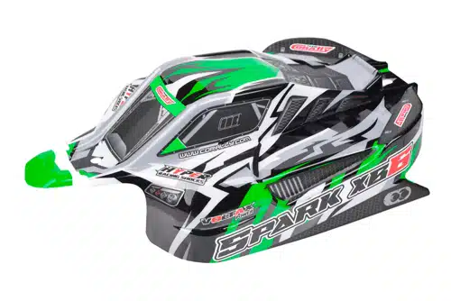 Team Corally - Polycarbonate Body - Spark XB6 - Green - Cut - Decal Sheet - 1 pc Team Corally - Polycarbonate Body - Spark XB6 - Green - Cut - Decal Sheet - 1 pc