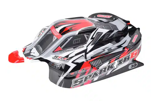 Team Corally - Polycarbonate Body - Spark XB6 - Red - Cut - Decal Sheet - 1 pc Team Corally - Polycarbonate Body - Spark XB6 - Red - Cut - Decal Sheet - 1 pc