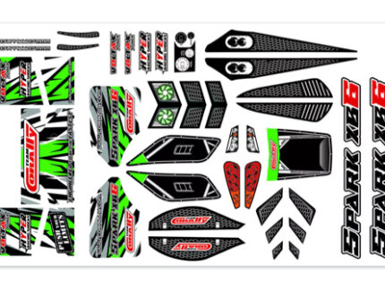 Team Corally - Body Decal Sheet - Spark XB6 - Green- 1 pc