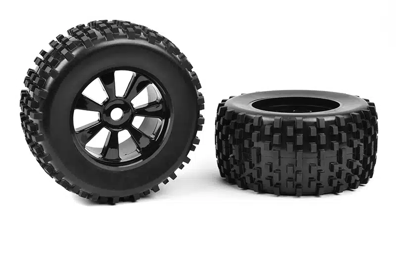 Team Corally - Off-Road 1/8 Monster Truck Tires - Gripper - Glued on Black Rims - 1 Paar Team Corally - Off-Road 1/8 Monster Truck Tires - Gripper - Glued on Black Rims - 1 Paar