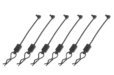 Team Corally - Body Clip Retainer w/ Body clip - Black - 6 pcs