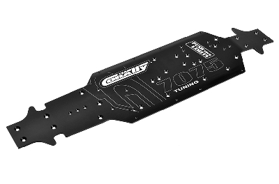 Team Corally - Chassis LWB - Swiss Made 7075 T6 - 3mm - Hard Anodised - Black - Made In Italy