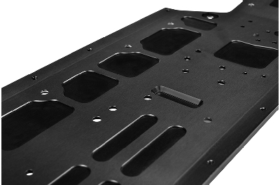 Team Corally - Chassis LWB - Swiss Made 7075 T6 - 3mm - Hard Anodised - Black - Made In Italy