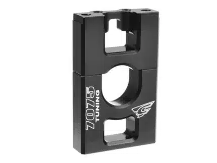 Team Corally - Center Diff Bulkhead - Swiss Made 7075 T6 - Black - 2 pc Set