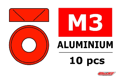 Team Corally - Aluminium Unterlegscheibe - für M3 Senkkopfschrauben - AD=8mm - Rot - 10 St