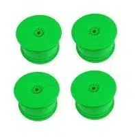 DE Racing Speedline Buggy Wheels für EB410-Associated B4.2 / Losi 22 / hinten grün (4 Stück)