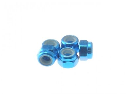 Hiro Seiko 3mm Alloy Nylon Nut [T-Blue] ( 5 pcs)
