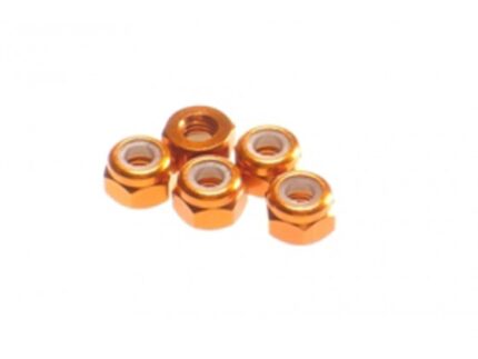 Hiro Seiko 3mm Alloy Nylon Nut [Orange] ( 5 pcs)