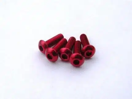 Hiro Seiko Alloy Hex Socket Button Head Screw M3x8 [Red] ( 5 pcs)