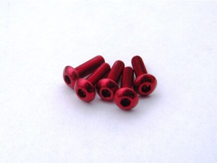 Hiro Seiko Alloy Hex Socket Button Head Screw M3x10 [Red] ( 5 pcs)
