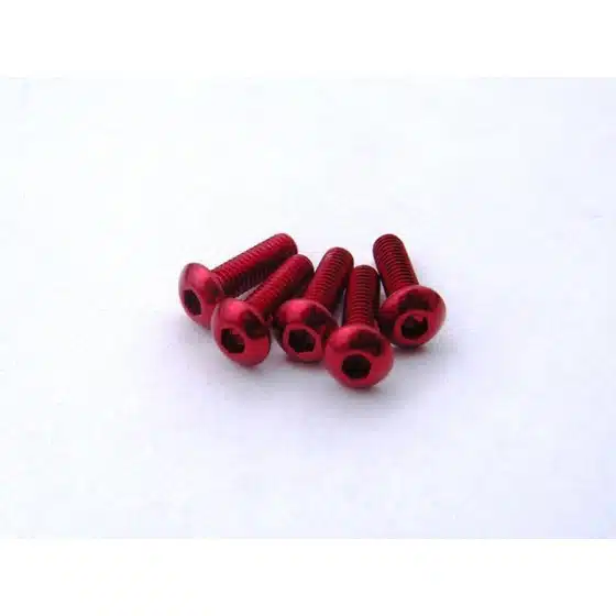 Hiro Seiko Alloy Hex Socket Button Head Screw M3x10 [Red] ( 5 pcs)