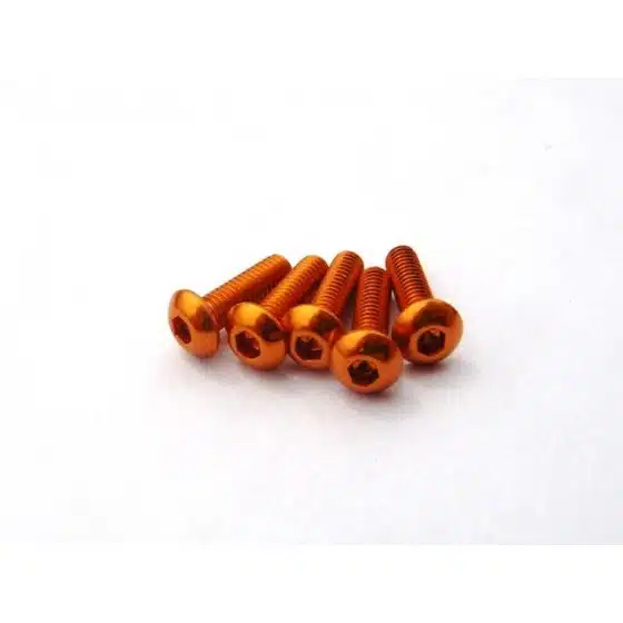 Hiro Seiko Alloy Hex Socket Button Head Screw M3x12 [Orange] ( 5 pcs)