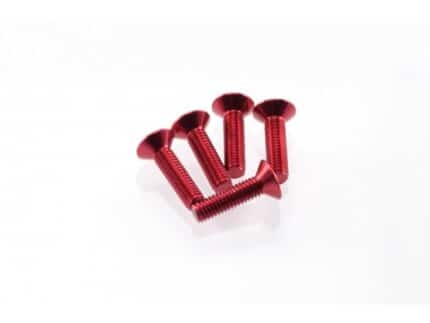Hiro Seiko Alloy Hex Socket Flat Head Screw M3x12 [Red] ( 5 pcs)