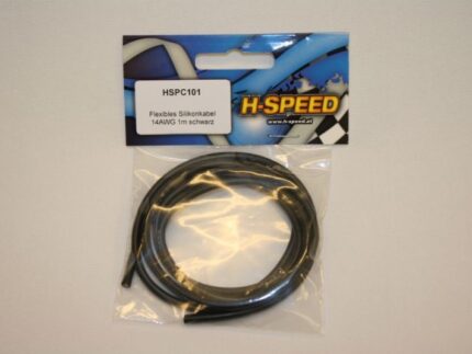 Flexibles Silikonkabel 14AWG 1m schwarz 2,5mm²