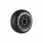 Louise RC - SC-MAGLEV - 1-10 Short Course Tire Set - Mounted - Soft - Black Wheels - Removable 1-10 SC Hex - 12, 14, 17mm