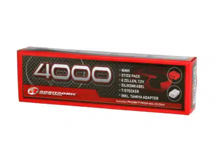 Robitronic NiMH Akku 4000mAh 7,2V Stick Pack Tamiya Stecker