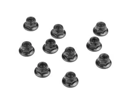 TKR1214 – M5 Locknuts (flanged, black, 10pcs) – Tekno RC, LLC.