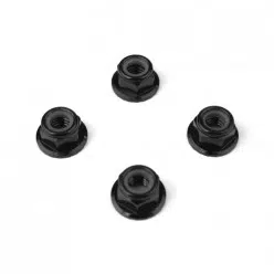 TKR1215-M5 Locknuts (aluminum, flanged, serrated, black, 4pcs) TKR1215-M5 Locknuts (aluminum, flanged, serrated, black, 4pcs)