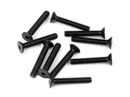 TKR1350 – M4x25mm Flat Head Screws (black, 10pcs)