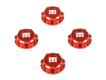 TKR5116BR-Wheel Nuts (T Logo, 17mm, serrated, red ano, M12x1.0, 4pcs