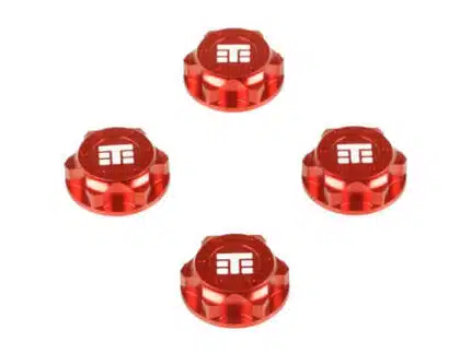 TKR5116BR-Wheel Nuts (T Logo, 17mm, serrated, red ano, M12x1.0, 4pcs