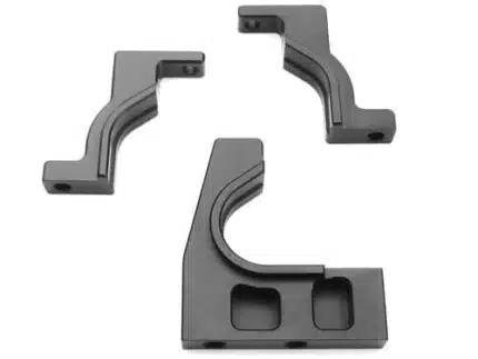 TKR5262-CNC Split Cntr Diff Mount (diff mounts only, 7075, gun metal ano, EB/ET/SCT/MT)