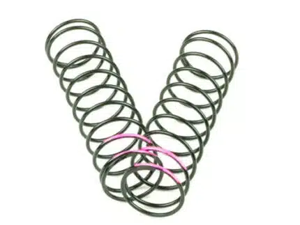 TKR6030B – Shock Spring Set (rear, 1.5 x 10.5T, 3.38lb/in, 83mm, pink)