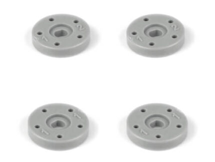 TKR6705E-Shock Piston Set (5×1.1, 5×1.2, flat/flat, 13mm, 4pcs)