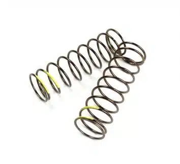 TKR8766-LF Shock Spring Set (front, 1.6×9.7, 4.47lb/in, 75mm, yellow)