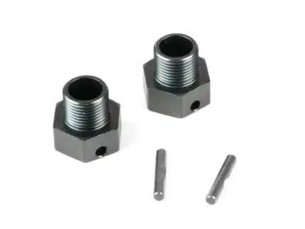 TKR9673 - Wheel Hubs (+4mm offset, 17mm, gun metal ano, w/pins, 2pcs)