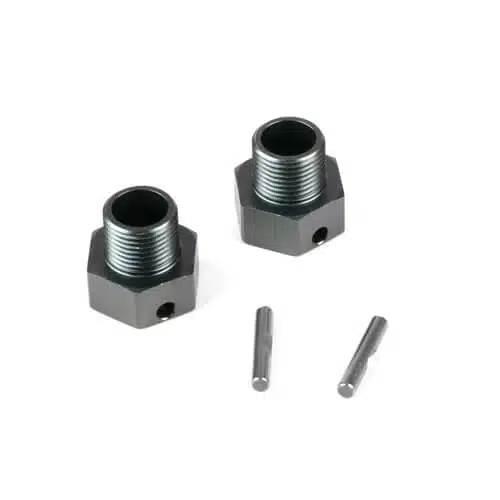 TKR9673 - Wheel Hubs (+4mm offset, 17mm, gun metal ano, w/pins, 2pcs) TKR9673 - Wheel Hubs (+4mm offset, 17mm, gun metal ano, w/pins, 2pcs)