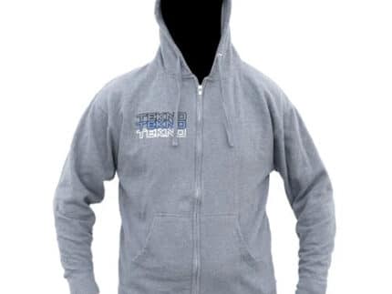 Tekno RC Zippered Hoodie (stacked logo, gray) Gr.XXL