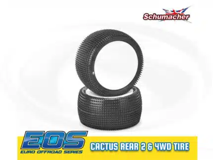 1:10 Schumacher Cactus - Rear - 2 & 4WD Komplettrad verklebt - Gelb, 12mmHex - EOS / Mibos 2017/18-